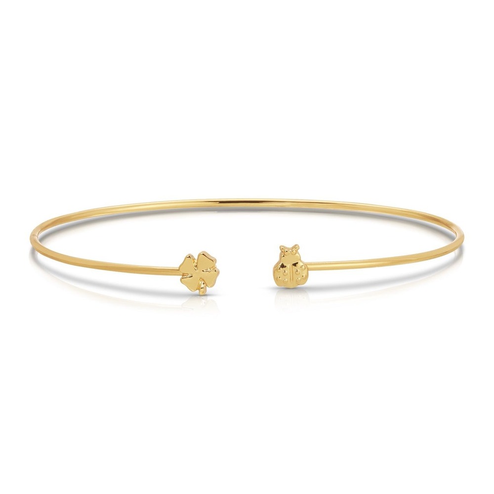 New &‎ Still in Bag! LUCKY FEATHER Cuff Bracelet - Lucky - Clover & Ladybug